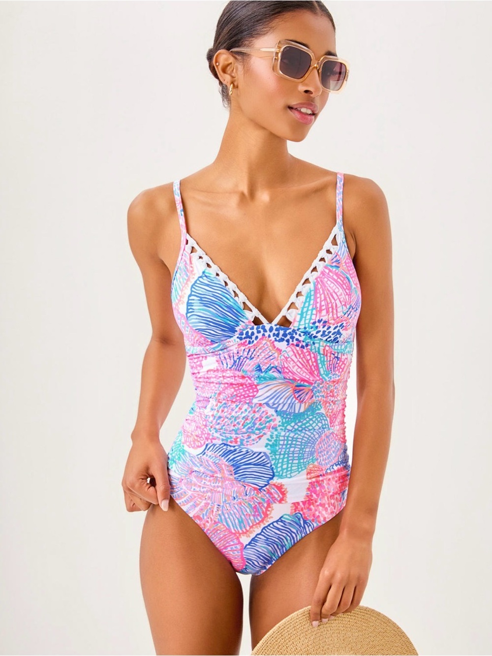 Lilly Pulitzer, NWTs Women’s Pink Multi Floral-Print One-Piece Swimsuit size 0